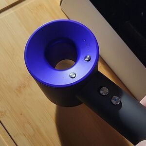 High Speed Ring Hair Dryer - Silver & Purple with Attachments and Cold Air Mode